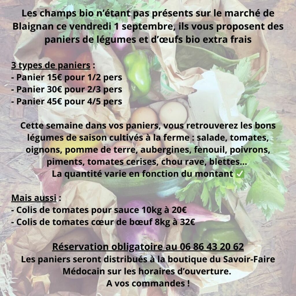 Site internet_Marché du vendredi 1 septembre_Les Champs Bio